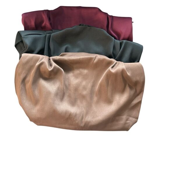 Elegant Shoulder Pad Assymetrical Blouse Burgundy, Brown & Black Med & Lg - Picture 12 of 12